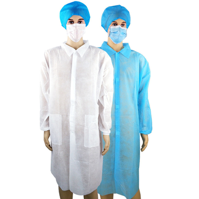 OEM descartável azul branco do revestimento M do laboratório de SMS/L/XL