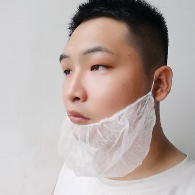 Cobre-barba descartável não tecido 45x20cm Branco Preto Azul