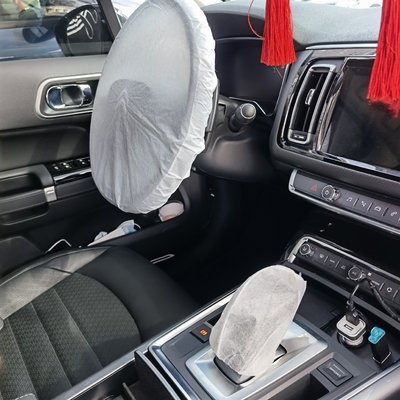 Tampas de volante descartáveis não tecidas plásticas do carro 0.02mm